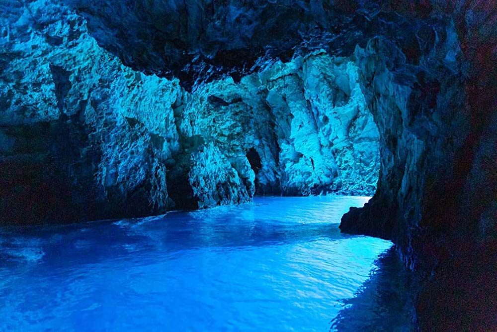 Blue Cave sea cave light