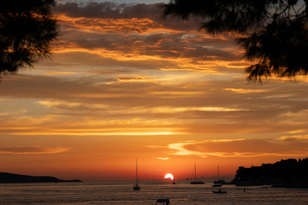 Sunset on an Adriatic boat tour